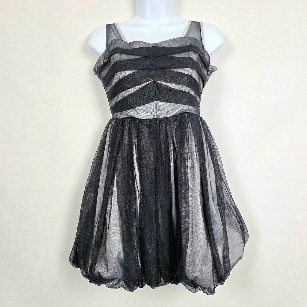 BCBGeneration Black Mesh Mini Dress